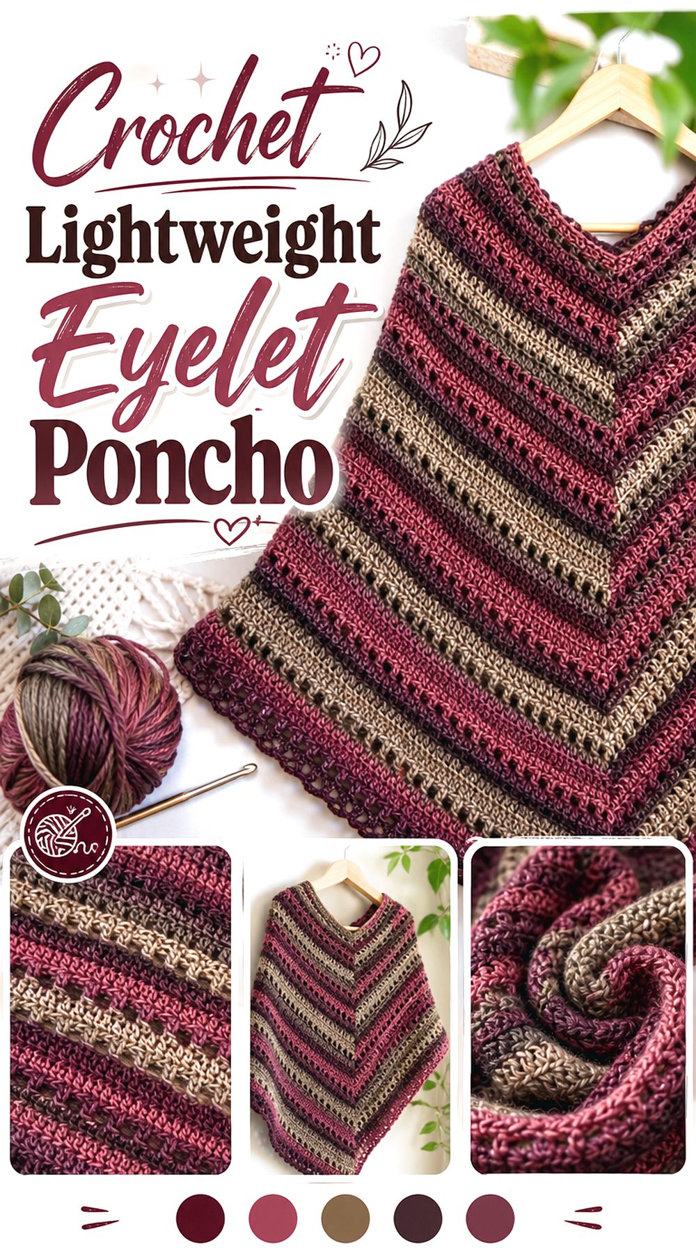 Crochet Lightweight Eyelet Poncho