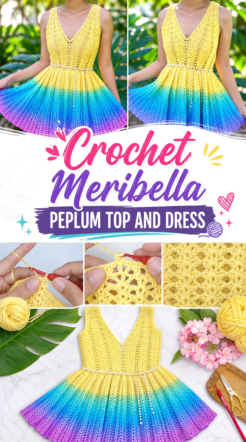 Crochet Meribella Peplum Top and Dress