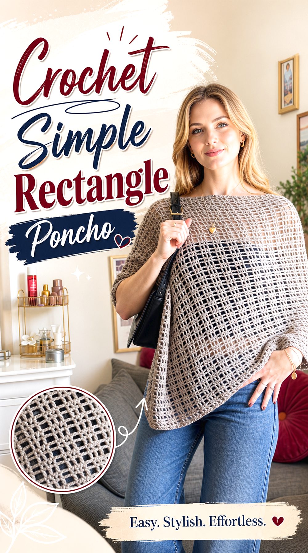 Crochet Simple Rectangle Poncho